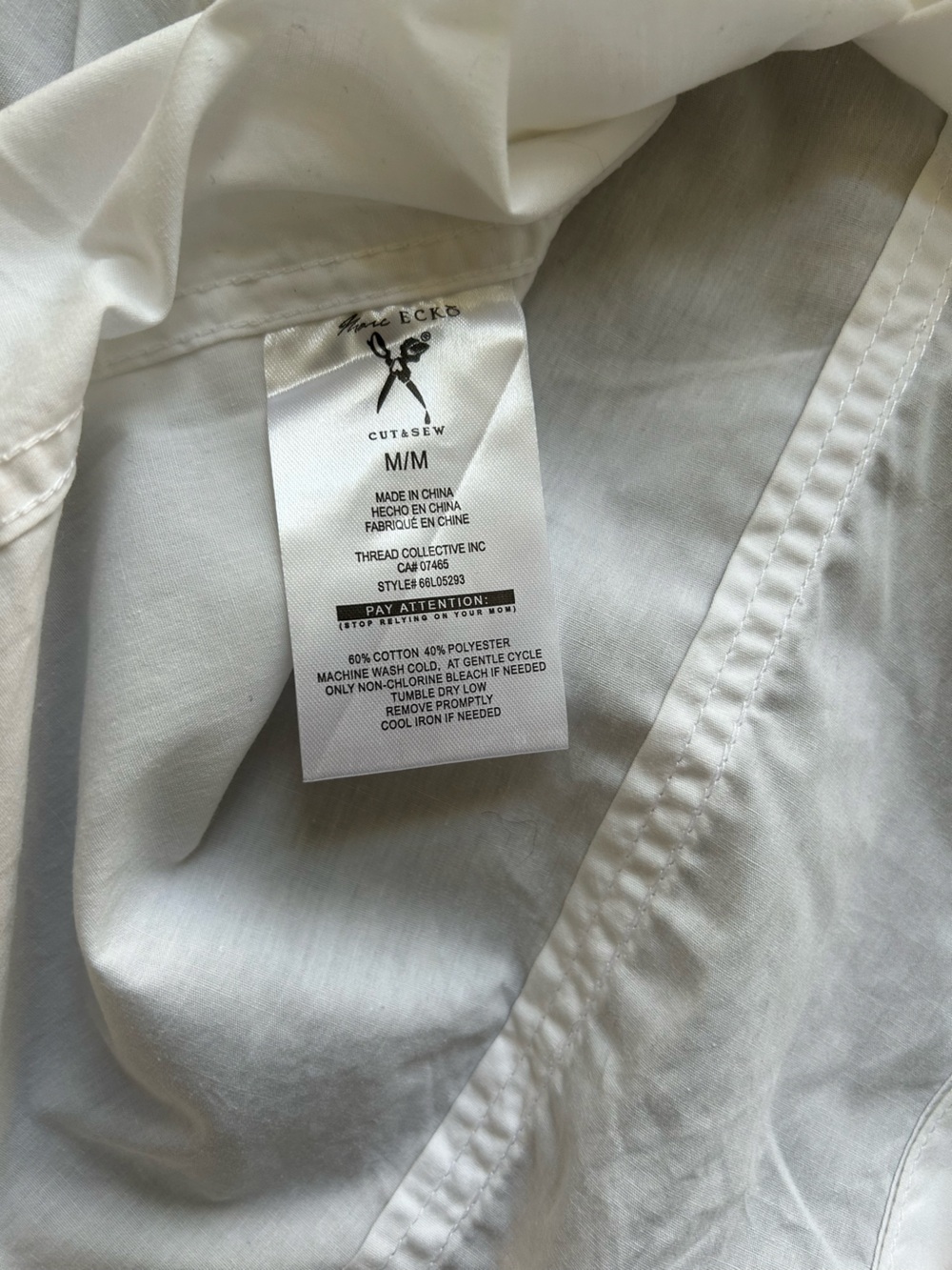 Marc Ecko White Casual Button-Down Shirt size M - Picture 9 of 9